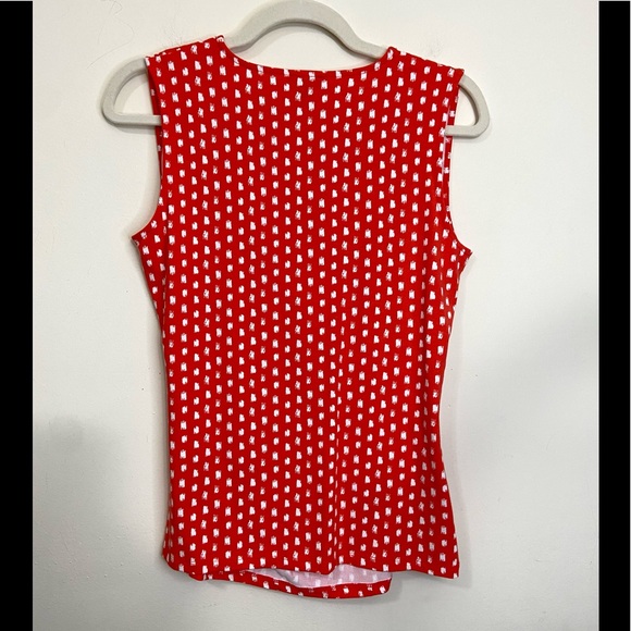 Talbots Women's Size Small Petite Surplice Polkadot Sleeveless Top Blouse NICE!! - Picture 6 of 7